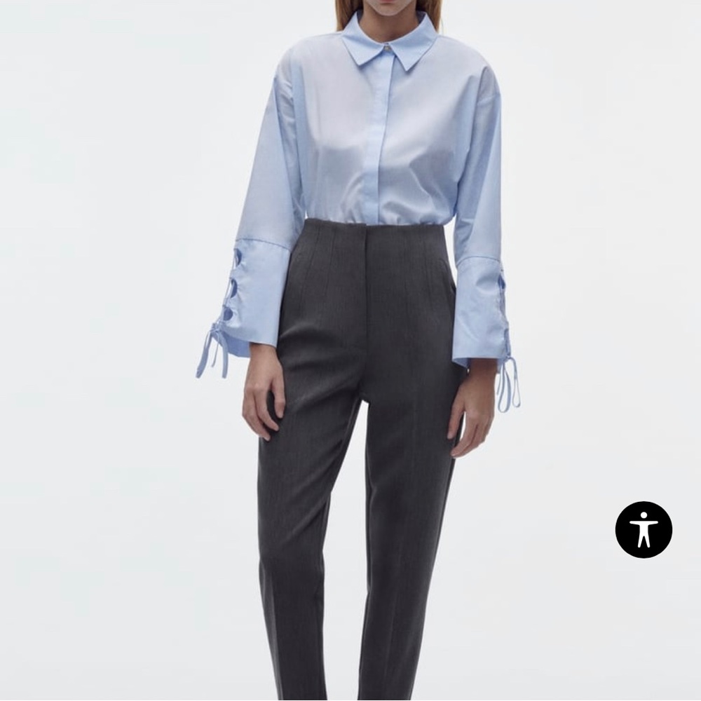 Like new, zara high waisted gray marl XS